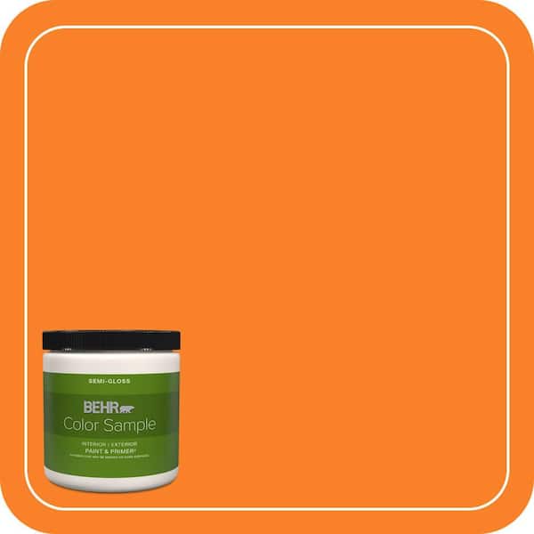 BEHR PREMIUM PLUS 8 oz. #S-G-270 Summer Citrus Semi-Gloss Interior/Exterior Paint & Primer Color Sample