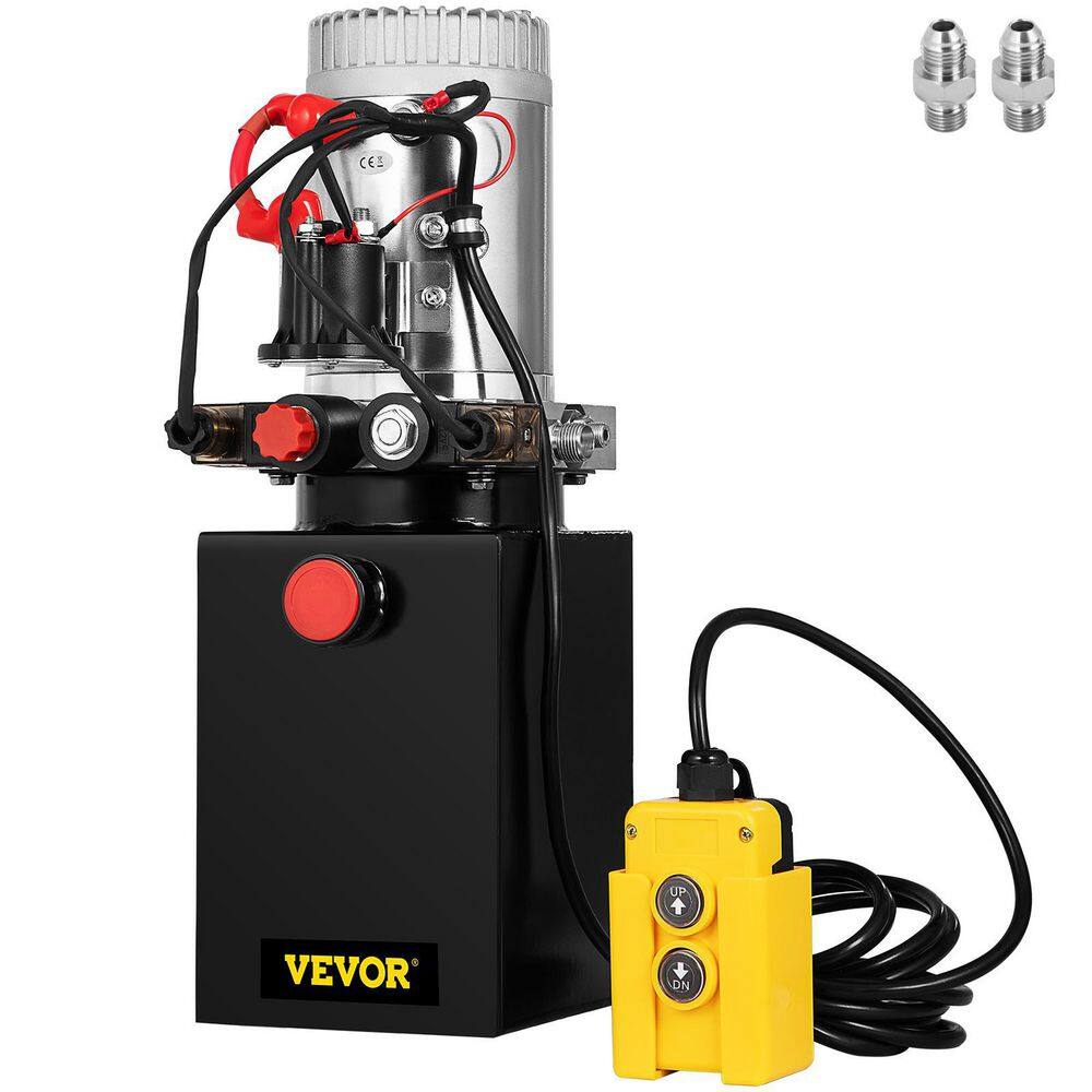 Vevor 12 Volt Dc 6 Qt Hydraulic Pump Hydraulic Power Unit Hydraulic Pump Dump Trailer Double 0815