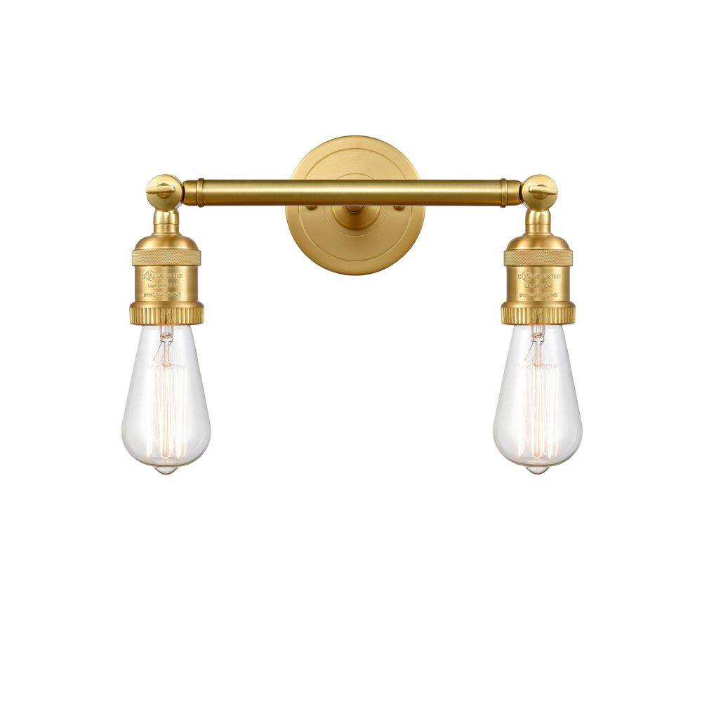Bare Bulb 11 in. 2-Light Satin Gold Vanity Light price history on PriceWatchPro