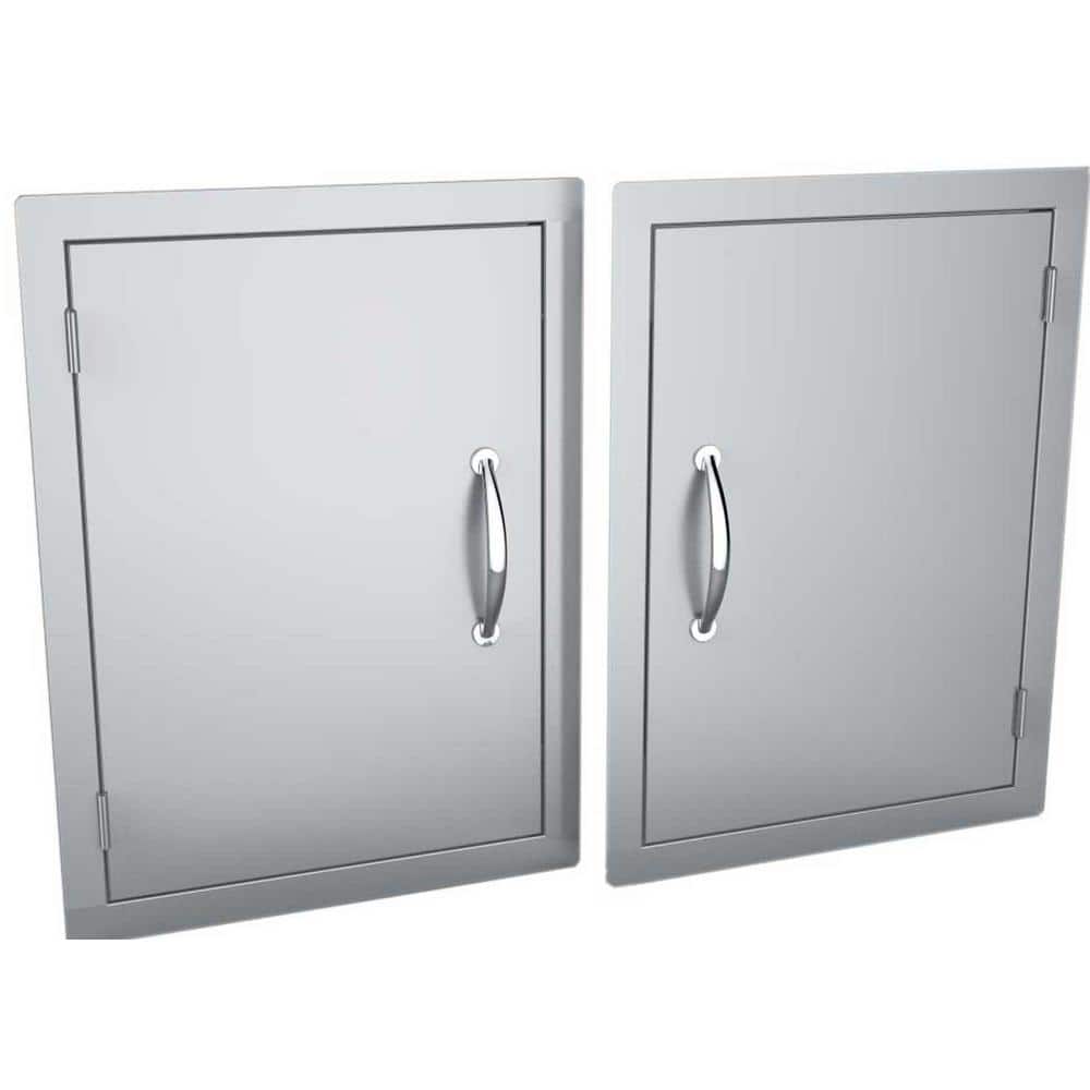 Stainless Steel Vertical Outdoor Access Door 17" x 24"