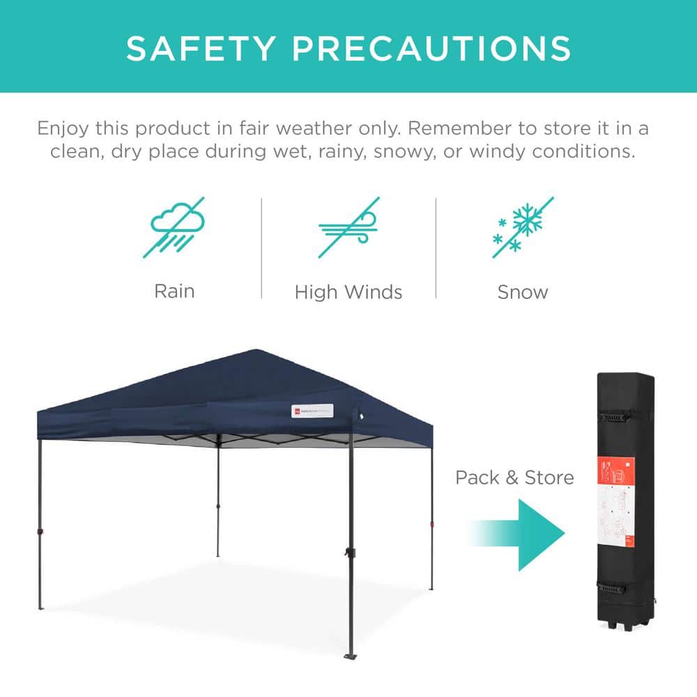 Blue 10x10ft Steel Pop-Up Canopy Tent with Wheeled Case