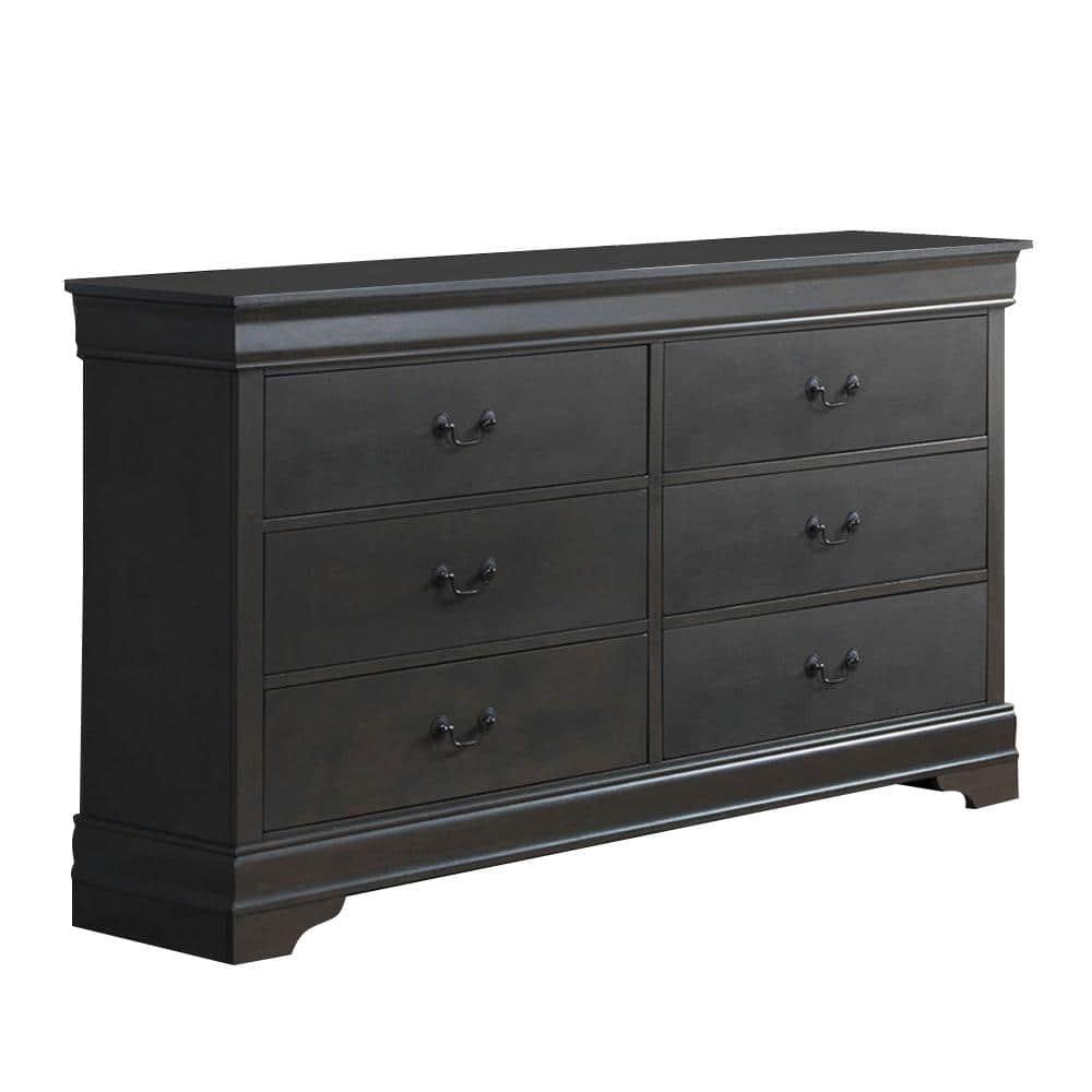 Louis philippe III 6-Drawer Beige Dresser 35.25 in. H x 58.38 in. W x 21.25 in. D price history on PriceWatchPro
