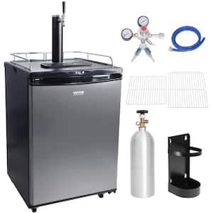 Beer Kegerator Single Tap Draft Beer Dispenser Full Size Keg Refrigerator With Shelves CO2 Cylinder Drip Tray & Rail