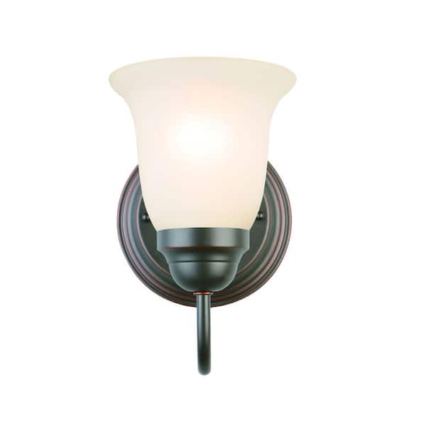 Hampton Bay Display 1-Light Oiled Rubbed Bronze Sconce