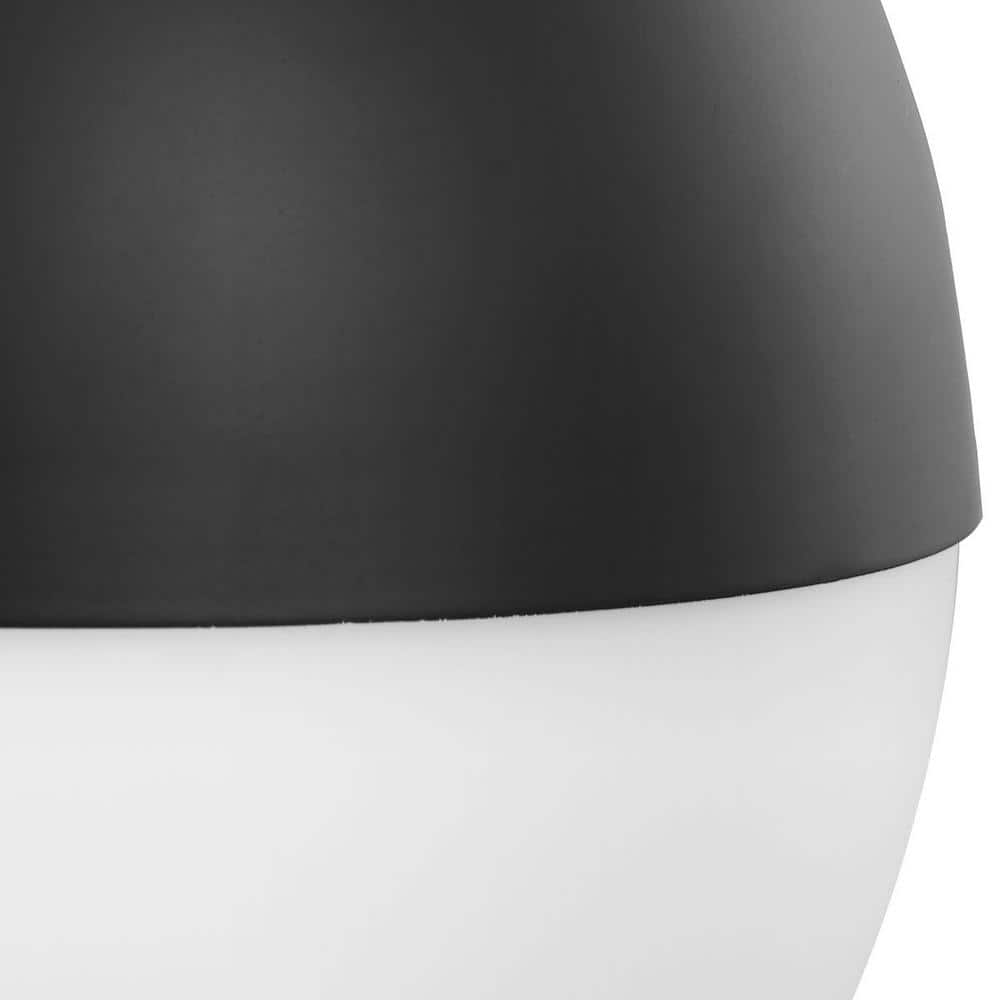 Black and Opal Glass Globe LED Pendant Light
