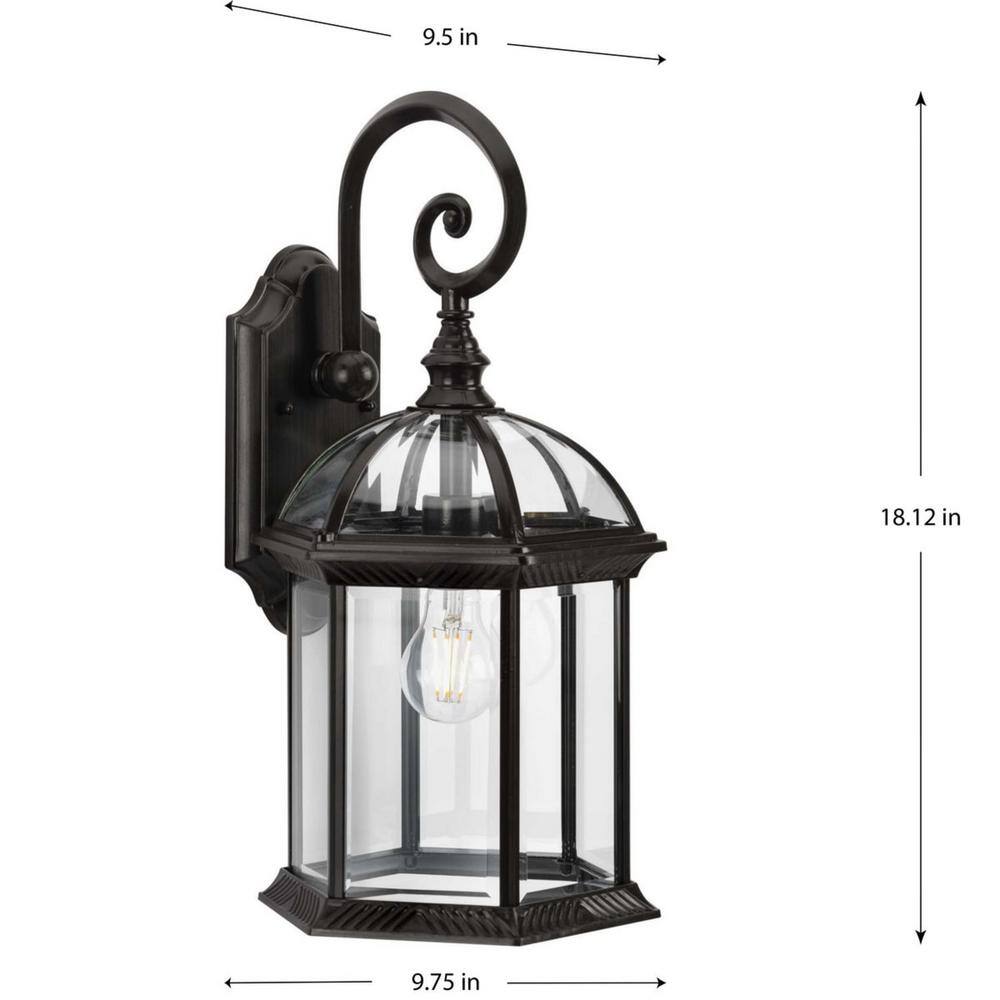 Antique Bronze 18" Outdoor Wall Lantern with Clear Glass