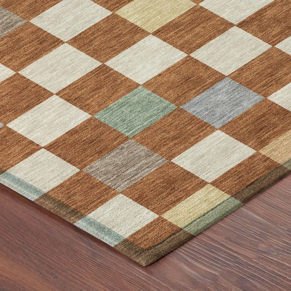 Chantille Machine Washable Indoor/Outdoor Abstract ACN2656 Paprika 3 ft. x 5 ft. Area Rug