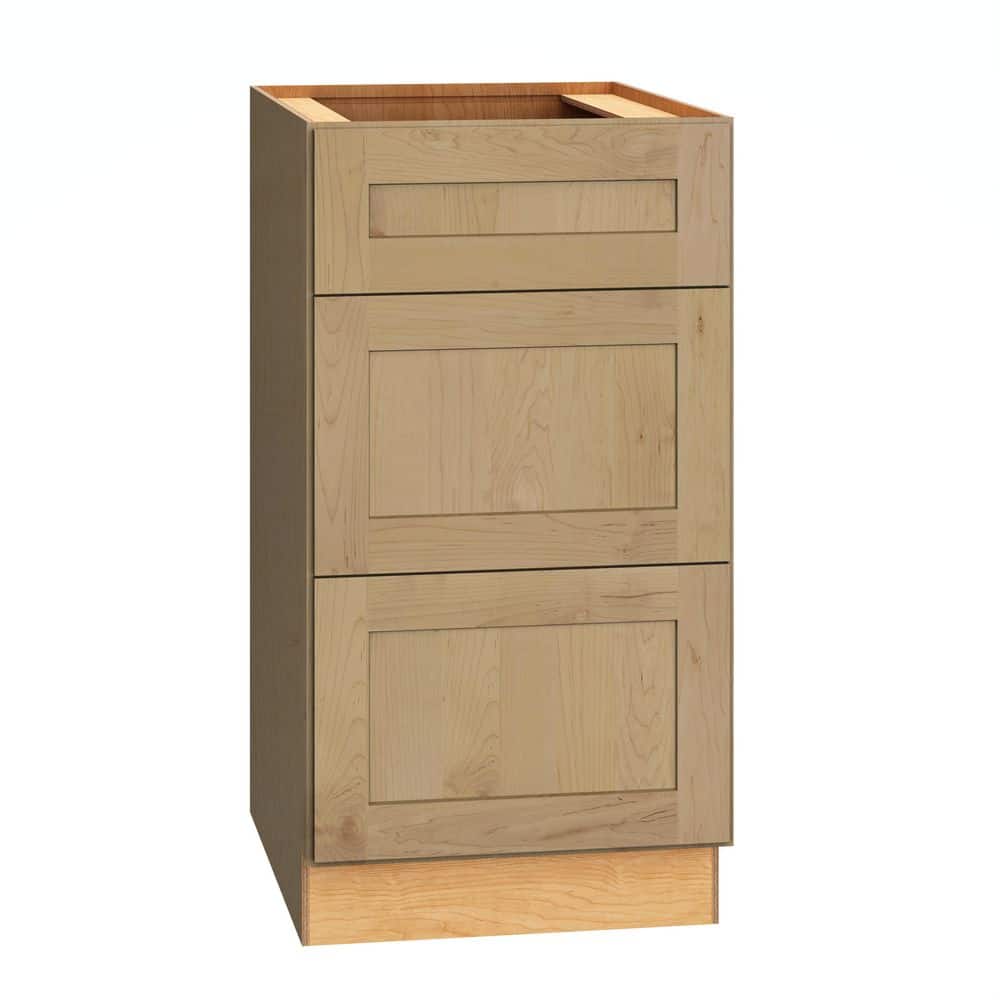 QuickShip Cottage 18 in. W x 24 in. D x 34.5 in. H Assembled Plywood Shaker 3-Drawer Base Kitchen Cabinet in Canopy price history on PriceWatchPro