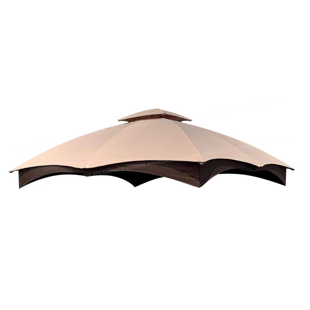 APEX GARDEN RIPSTOP Replacement Canopy Top for Allen Roth 10 ft. x 12 ft. Gazebo #TPGAZ17-002, Beige -  HD-732568-RLC
