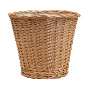 Medium Willow Waste Basket with Liner/Natural