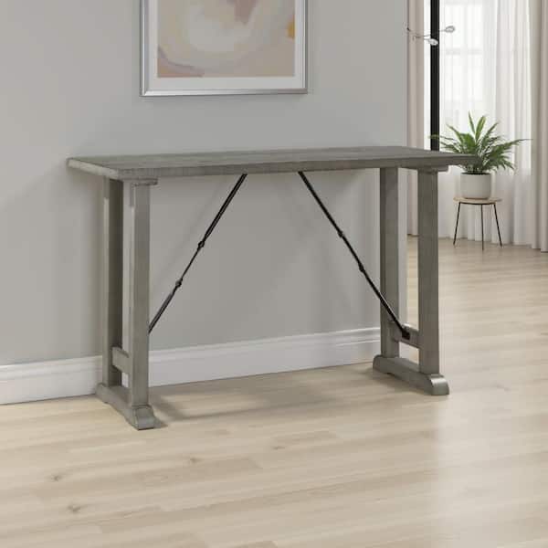 Anab 36.5 in. H Light Gray and Black Rectangular Bar Table Seats 4