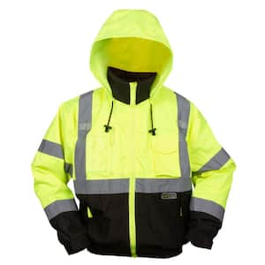 Reptyle Type R Class-3 2XL 3-in-1 Bomber Jacket in Lime with Zip-Out Fleece Jacket and Detachable Hood