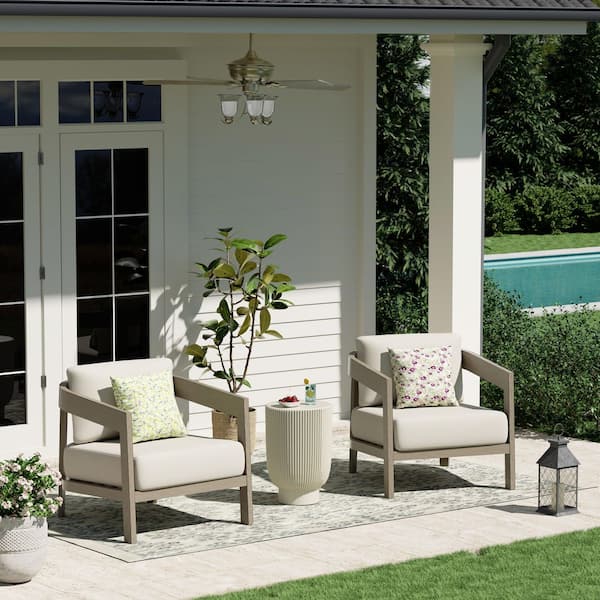 PEAK HOME FURNISHINGS Harmonti Aluminum Outdoor Lounge Chair with Cushions (2-Pack)