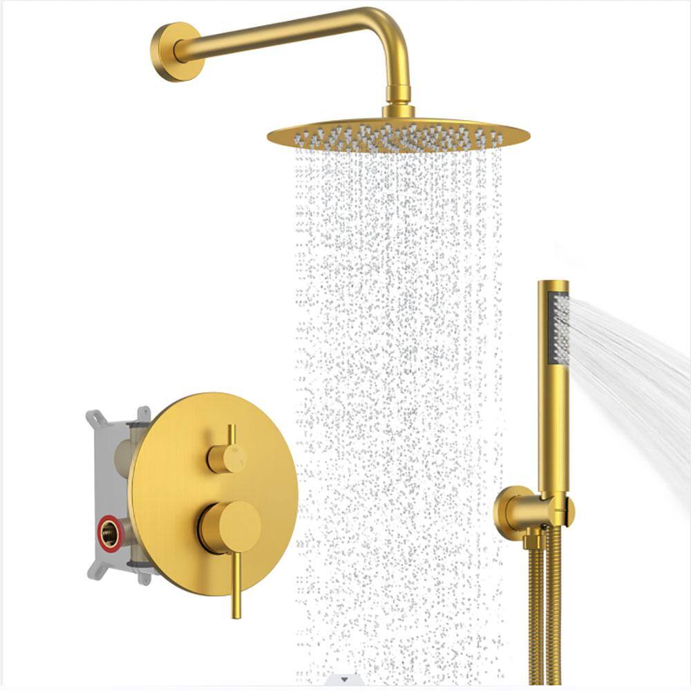 CRANACH Double Handle 2Spray Round Shower Faucet 2.5 GPM with High