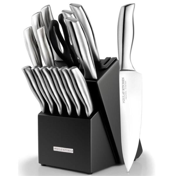 Zulay Kitchen 15-Piece Stainless Steel Kitchen Knife Set with