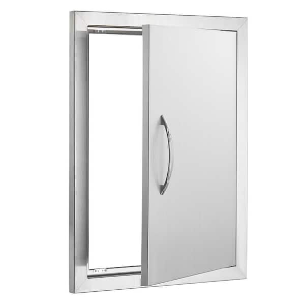 BBQ Access Door 16 in.W x 22 in.H Single Outdoor Kitchen Door Stainless Steel Flush Mount with Handle for BBQ Island
