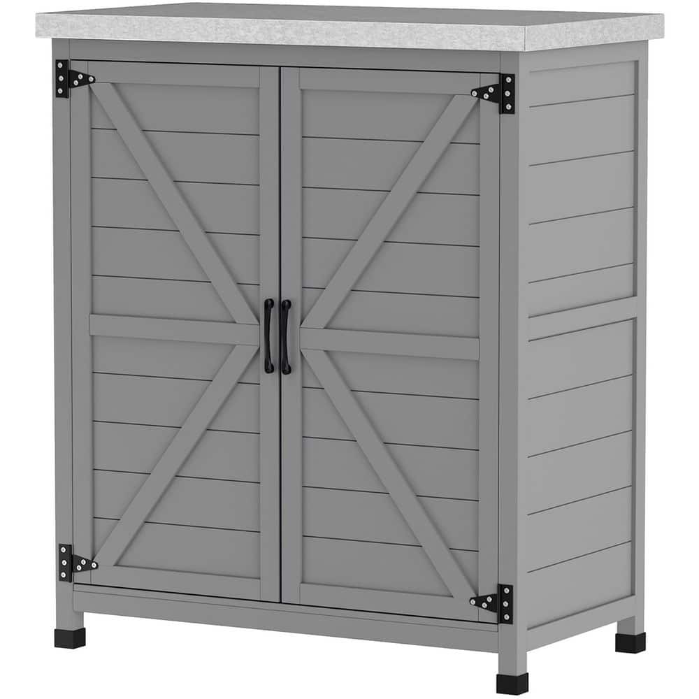 31.1 in. x 16.9 in. x 36.2 in. Outdoor Storage Cabinet, Fir Wood Pool Box w