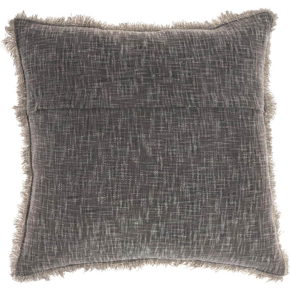 Nicole Curtis Stonewash Charcoal 22"x22" Vintage Throw Pillow