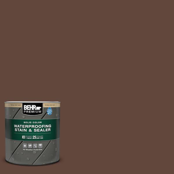 BEHR PREMIUM 1 qt. #S-G-760 Chocolate Coco Solid Color Waterproofing Exterior Wood Stain and Sealer