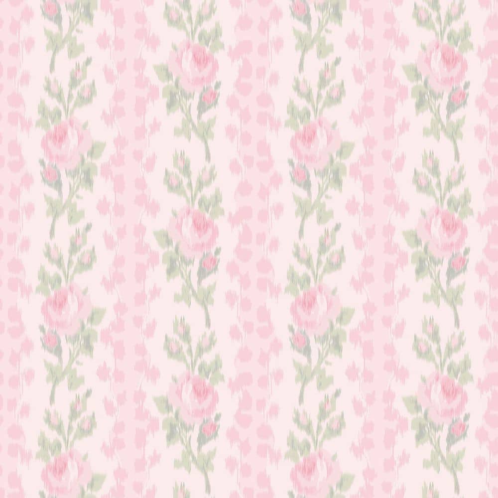 Blooming Heirloom Strawberry Macaron Rose Pink Stripe Peel and Stick Wallpaper price history on PriceWatchPro