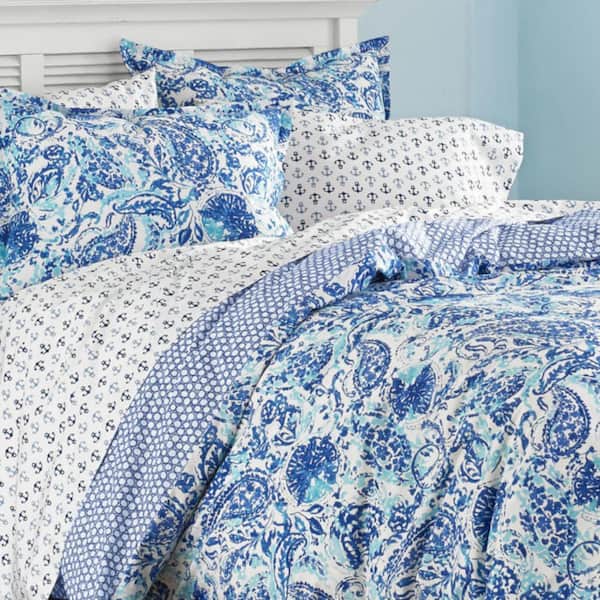 Brooke Blue Paisley Cotton Comforter Set