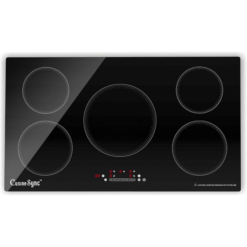 36 in, Built-in Induction Cooktop in Black with 5 Elements