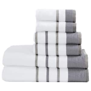6-Piece Gray Turkish Cotton Premium Absorbet Bath Towel Set
