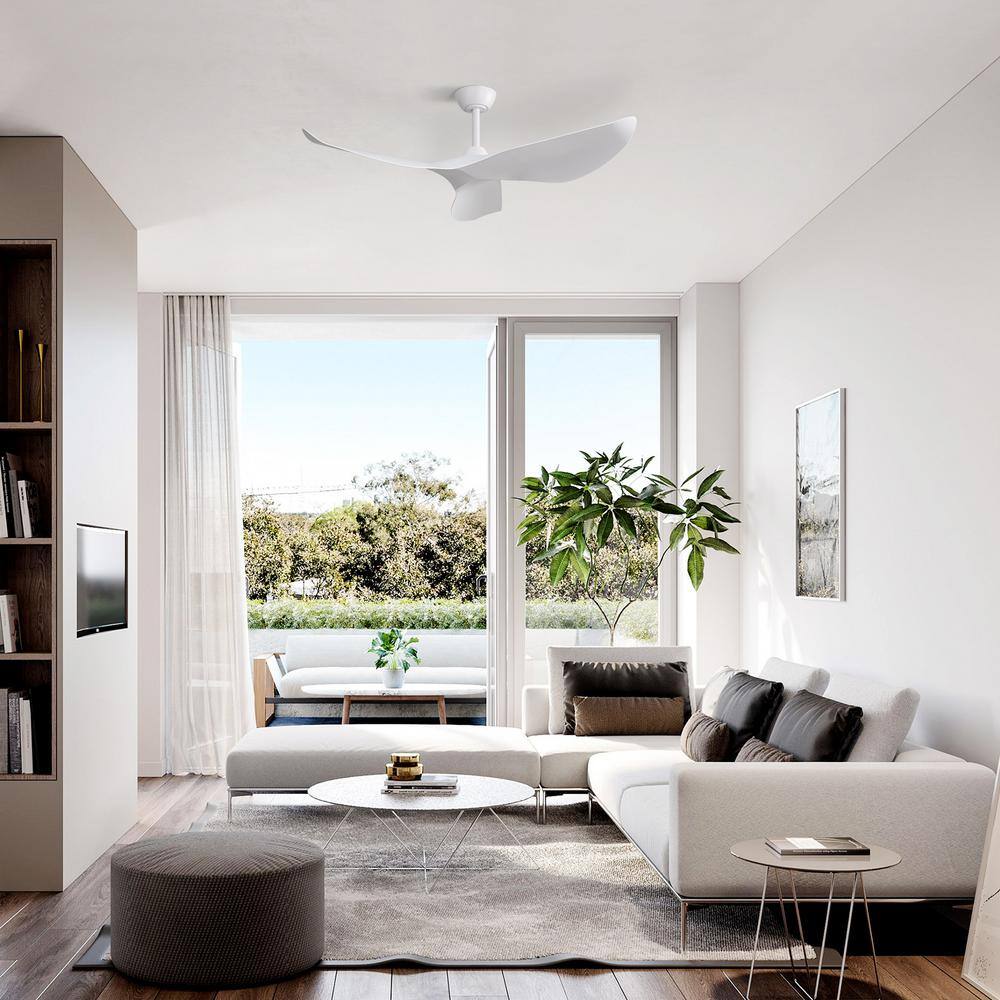 38'' White ABS 3-Blade Ceiling Fan with Remote