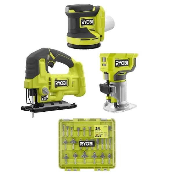 ロギ セット RYOBI ONE+ 18V Cordless 3-Tool Combo Kit with Jigsaw, Router and