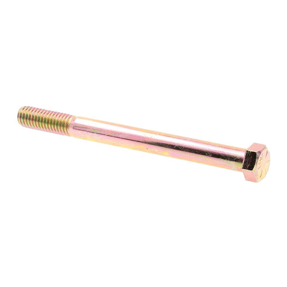 7/16 in.-14 x 5 in. Grade 8 Yellow Zinc Plated Steel Hex Head Cap Screws (5-Pack) price history on PriceWatchPro