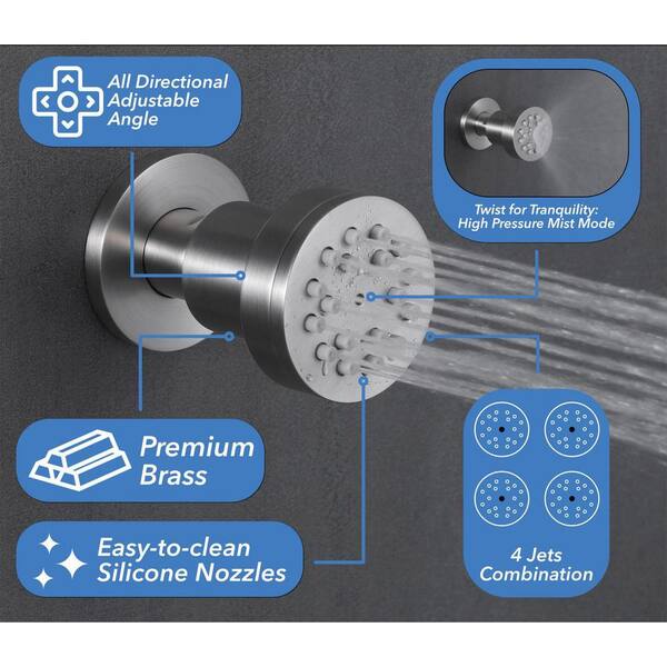 Vanfoxle Luxury Rainfall Single Handle 2-Spray Shower Faucet 1.8