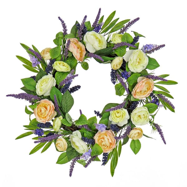 24 in. Ranunculus and Astilbes Wreath
