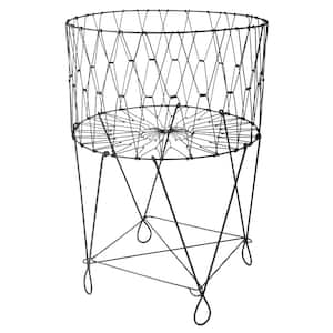 27 in. x 40 in. Vintage Black Wire Laundry Basket Hamper