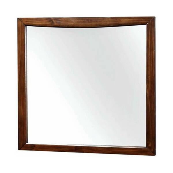 Medium Rectangle Brown Cherry Classic Mirror (38 in. H x 36 in. W)