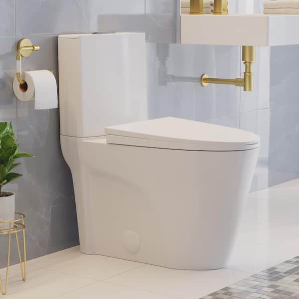 St. Tropez 2-Piece 1.1/1.6 GPF Dual-Flush Elongated Toilet in White
