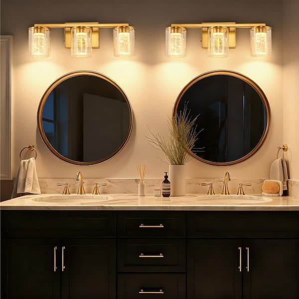 3-Pack 5W Equivalent Clear Acrylic Bubble Integrated LED Bulb E26 Dimmable for Chandeliers Flush Mount Ceiling Vanity