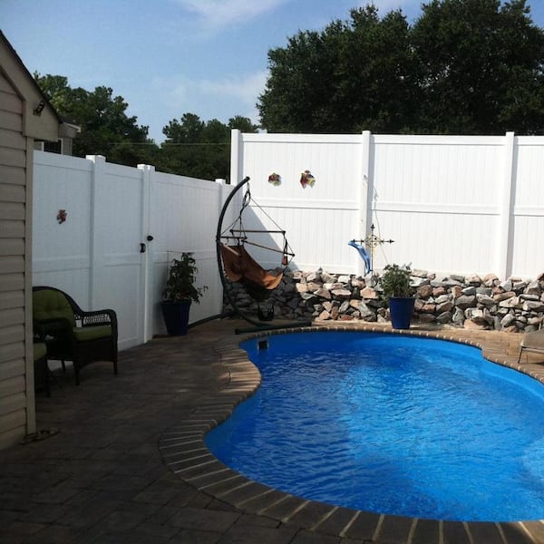 Augusta 3.7 ft. x 7 ft. White Vinyl Privacy Fence Gate Kit