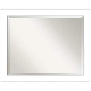 Medium Rectangle Wedge White Beveled Glass Casual Mirror (26.25 in. H x 32.25 in. W)