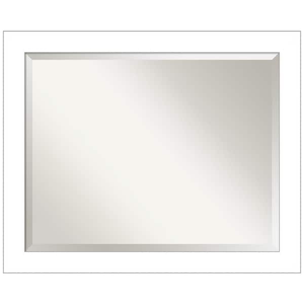 Amanti Art Medium Rectangle Wedge White Beveled Glass Casual Mirror (26.25 in. H x 32.25 in. W)