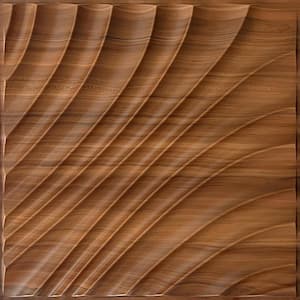 Brown Wave 3D Wall Panels 19.7 in. x19.7 in. Wood Grain Wall Panels (12-Pieces)