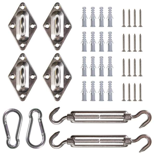 6 in. Rectangle Square Sun Shade Sail Installation Hardware Kit