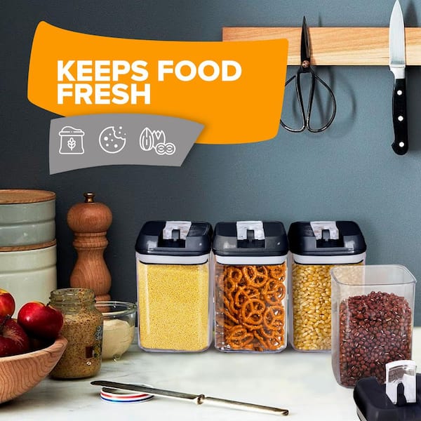 Flip Lock Food Storage Containers Set 8 Pieces Kitchen Organizer Dry Goods  - New