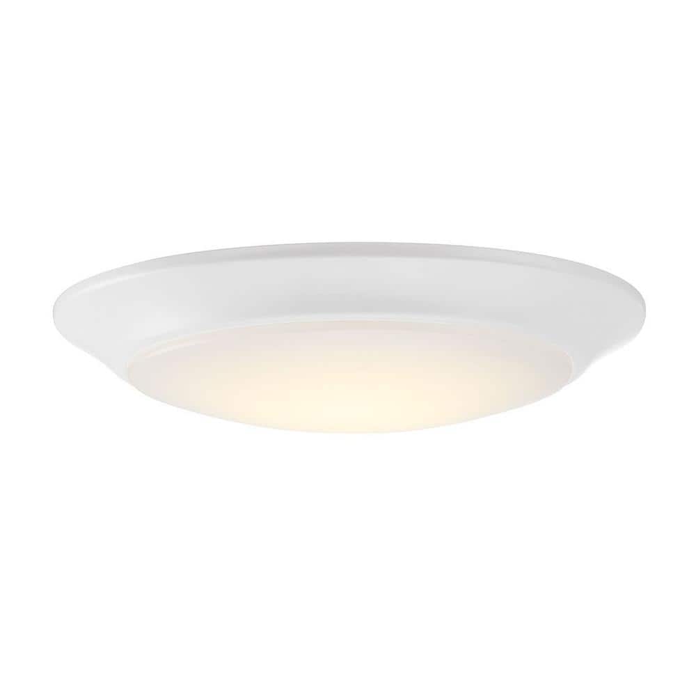 White Glass LED Indoor/Outdoor Flush Mount Light