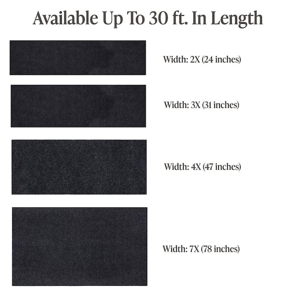 Lifesaver Scrape Rib Non-Slip Custom Cut Long Area Rug, 5 ft. x 6 ft. 11 in. Black Polyester Garage Flooring