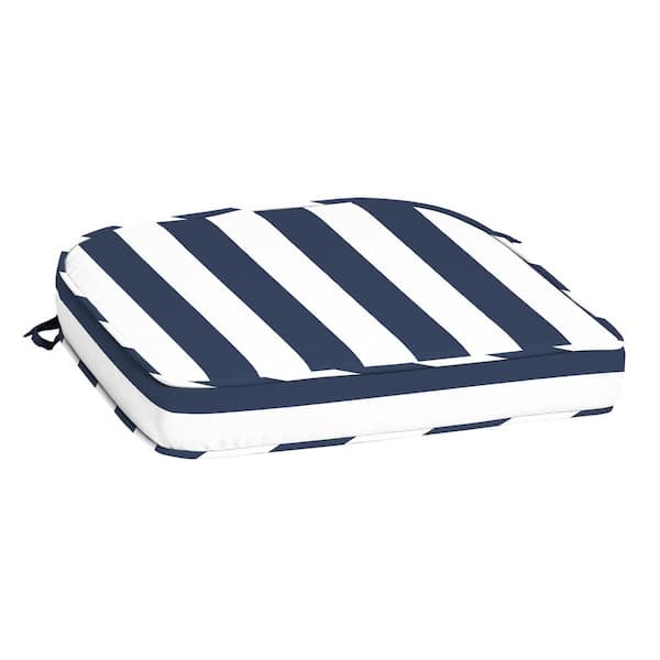 Arden Selections Profoam 20 In X 19 Sapphire Blue Cabana Rounded Rectangle Outdoor Chair Cushion Zm05f01b Dkz1 - Navy And White Patio Chair Cushions