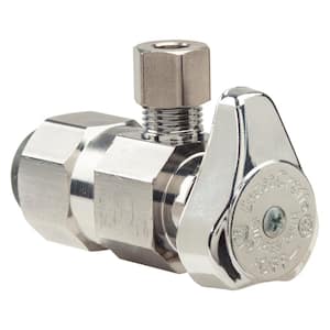 1/2 in. Push Connect Inlet x 1/4 in. Outlet Diameter Compression Outlet 1/4 Turn Angle Valve