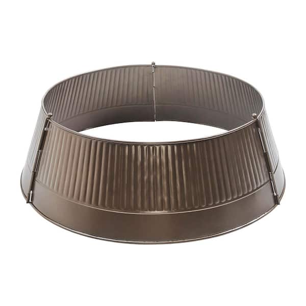 Ribbed 24 in. D Bronze Metal Tree Collar