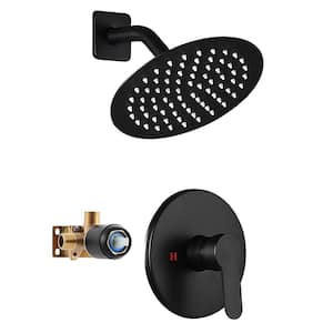 Single-Handle 1-Spray Shower Faucet 1.75 GPM with Pressure Balance in. Matte Black