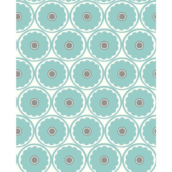 A-Street Prints Buttercup Turquoise Flower Paper Strippable Roll (Covers 56.4 sq. ft.)
