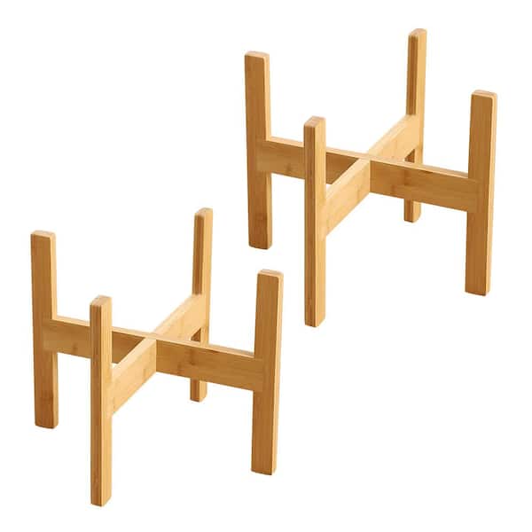 11 in. H Wood Stand Flower Stand Adjustable Bracket